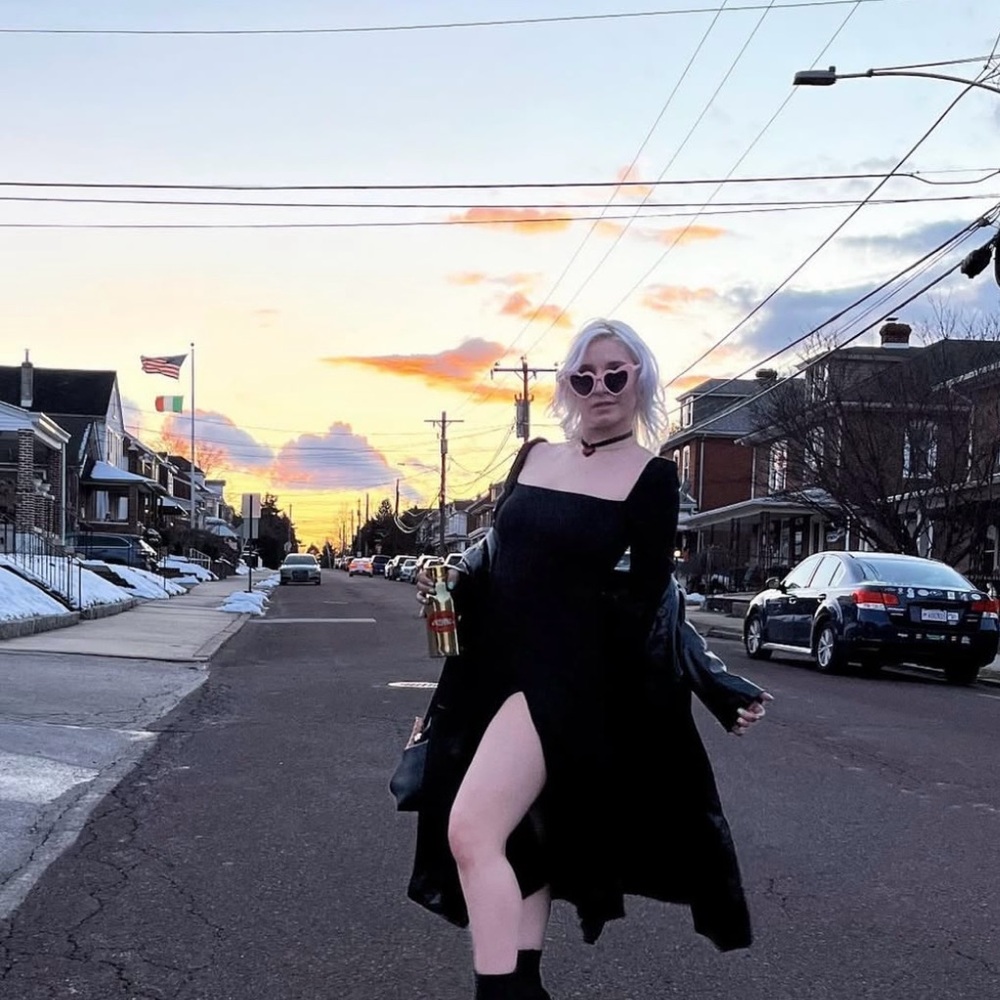 Chic Black Reformation Dress with Slit